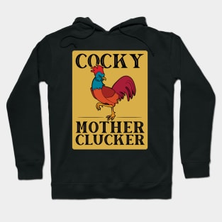 Funny Chicken Cocky Mother Clucker Vintage Rooster Hoodie